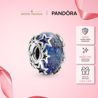 Charm Bạc Murano Dải Ngân Hà - Xanh Vũ Trụ - Galaxy Blue & Star Murano