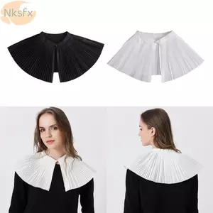 NKSFX Cổ Giả, Cổ Ren Hình Quạt Có Thể Tháo Rời, Áo Sơ Mi Giả Đa Năng Màu Đen Tinh Tế Cổ Áo Quần Áo Trang Trí