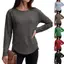 Áo dài tay SUIT hoặc mặc kèm quần legging - Áo sơ mi cổ tròn viền cong dáng rộng Quần áo mùa thu đông