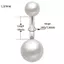 LUImo 4 14G Bụng Nút Nhẫn Ngọc Trai Pha Lê Hai Quả Bóng Rốn Xuyên Cơ Thể Trang Sức SBS
