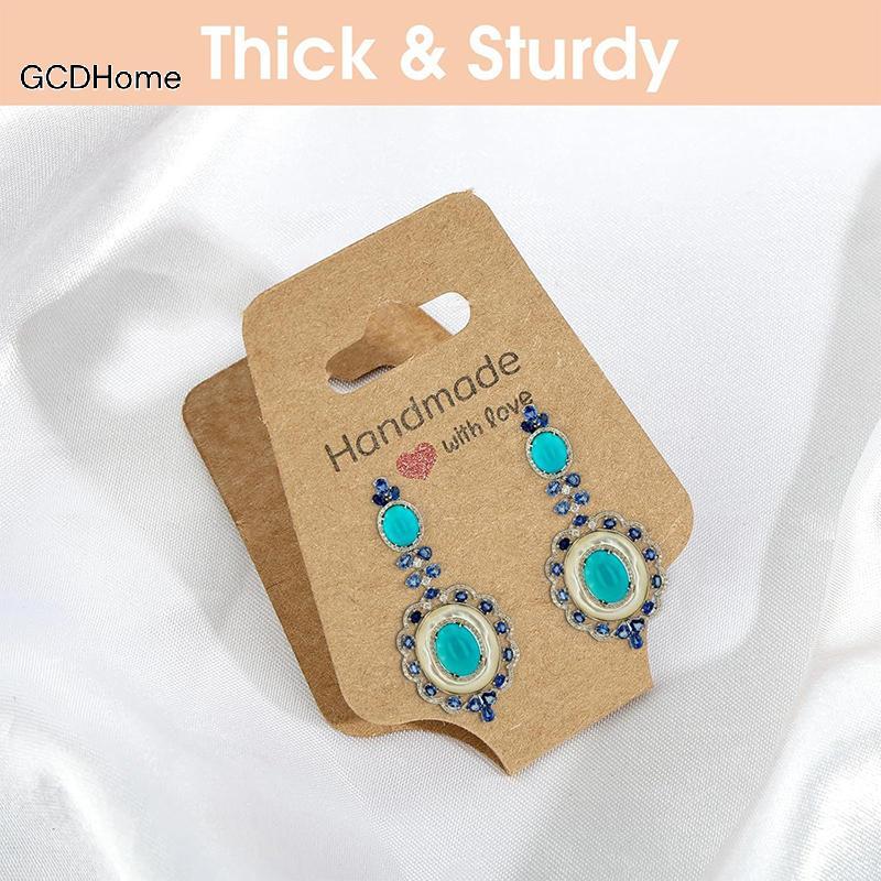 GCDHome 100 Cái / lốc Nelace Thẻ Mặt Dây Chuyền DIY Handmade Gấp Cho Kẹp Tóc Vòng Tay Trang Sức Hiển Thị Giấy Tự Dính Treo Thẻ Thẻ HOT