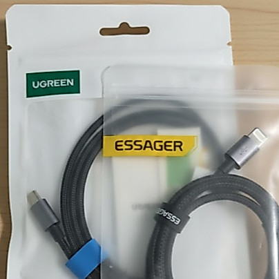 Cáp Sạc Nhanh PD Ugreen Essager - Dây C to C và C to L Cho Laptop, điện thoại táo, điện thoại Android bọc dù siêu bền