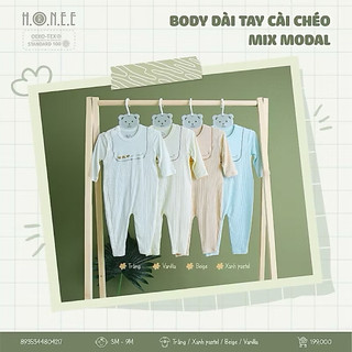Body dài tay cài chéo mix modal Hrnee