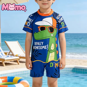 Đồ bơi trẻ em hoạt hình khủng long dành cho bé trai, đồ bơi một mảnh chống nắng và thoáng khí