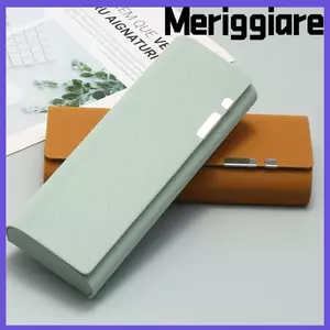 Kính râm MERIGGIARE, Hộp kính da PU cứng, Kính mắt màu trơn chống căng thẳng di động dành cho nam
