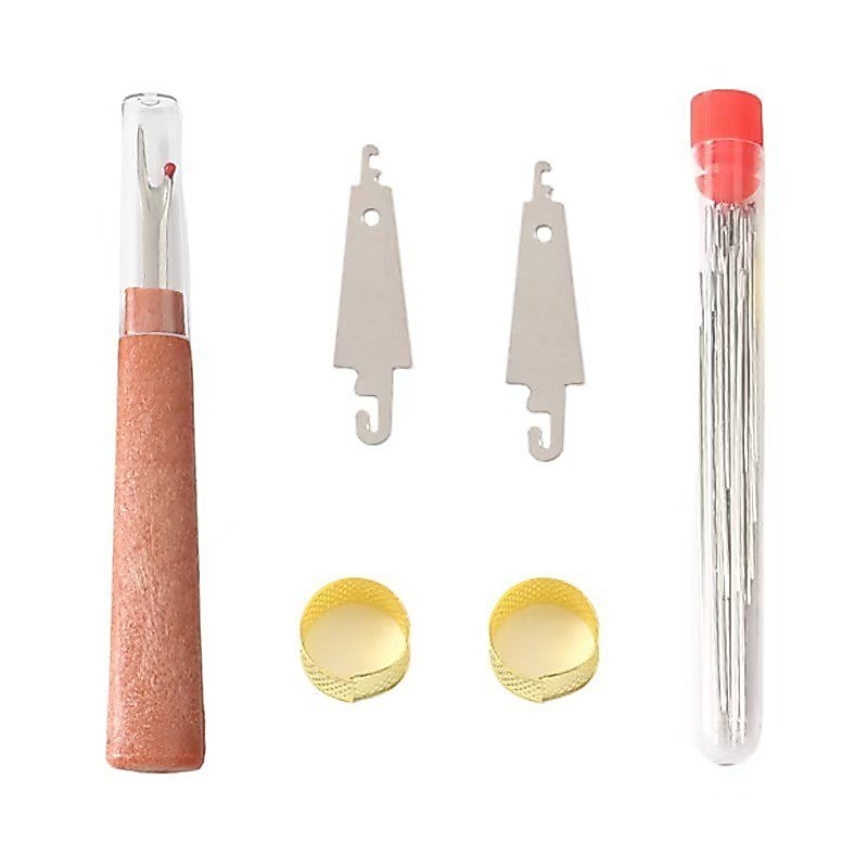 Hộ Gia Đình 31 Món Bộ Tẩy Ren Kim Thép Mắt Lớn Kim Loại Bỏ Chỉ Thimble Threader Bộ Dụng Cụ May Bộ MUHJ