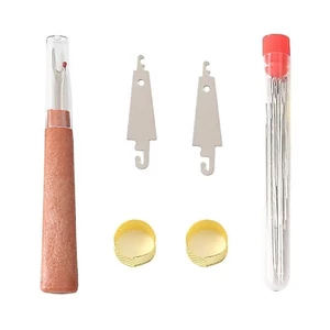 Hộ Gia Đình 31 Món Bộ Tẩy Ren Kim Thép Mắt Lớn Kim Loại Bỏ Chỉ Thimble Threader Bộ Dụng Cụ May Bộ MUHJ