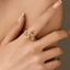 Nhẫn mở Zirconia có thể điều chỉnh - Dây buộc mạ vàng, Trang sức thanh lịch & chống mài mòn