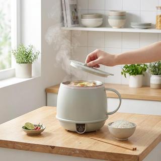 [Phích Cắm Âu] Cốc Điện Đun Nước Đa Năng Mini Xanh Lá Bình Nấu Nước Cá Nhân Giữ Nhiệt Nấu Mì Không Ồn Du Lịch Văn Phòng