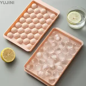 Khay đá viên YUJUNI, Khuôn Popsicle PP không chứa BPA, Khuôn tự làm 33 Quả bóng đá Bóng whisky đông lạnh