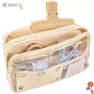 Bút Chì BEABOUT, Túi Đựng Bút Năm Lớp Trong Suốt, Da PU Di Động Chất Lượng Cao + Hộp Bút Chì Dung Tích Lớn PVC Học Sinh