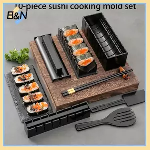 Bộ dụng cụ làm sushi đa chức năng B & N Bộ dụng cụ làm sushi cuộn gạo Bộ nhà bếp DIY Thích hợp cho người mới bắt đầu.