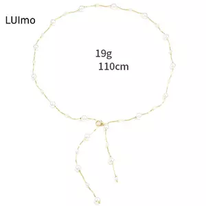 LUImo Phụ Kiện Ins Gợi Cảm Nguyên Chất Desire Phong Cách Giả Ngọc Trai Eo Dây Xích Nữ Thời Trang Đơn Giản Kim Loại Dây Xích Cơ Thể SBS