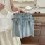 Phiên bản Hàn Quốc (90-140) Quần yếm Denim mềm mỏng thời trang phong cách mới mùa hè