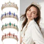 Phong Cách Châu Âu Baroque Cô Dâu Công Chúa Vương Miện Lớn Pha Lê Thủy Tinh Vương Miện Kim Cương Chụp Ảnh Đám Cưới Mũ Cô Dâu