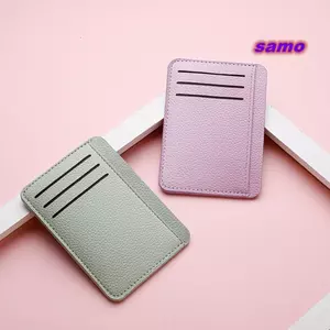 Hộp đựng thẻ SAMO, Hộp đựng thẻ tín dụng 6 khe bằng da PU, Thẻ nhẹ siêu mỏng tối giản thời trang dành cho nữ