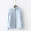 Áo Sơ Mi Nữ Vải Lanh Cotton Màu Trơn Nữ Cổ Áo Trơn Sinh Viên Nhật Bản Áo Sơ Mi Hàng Đầu