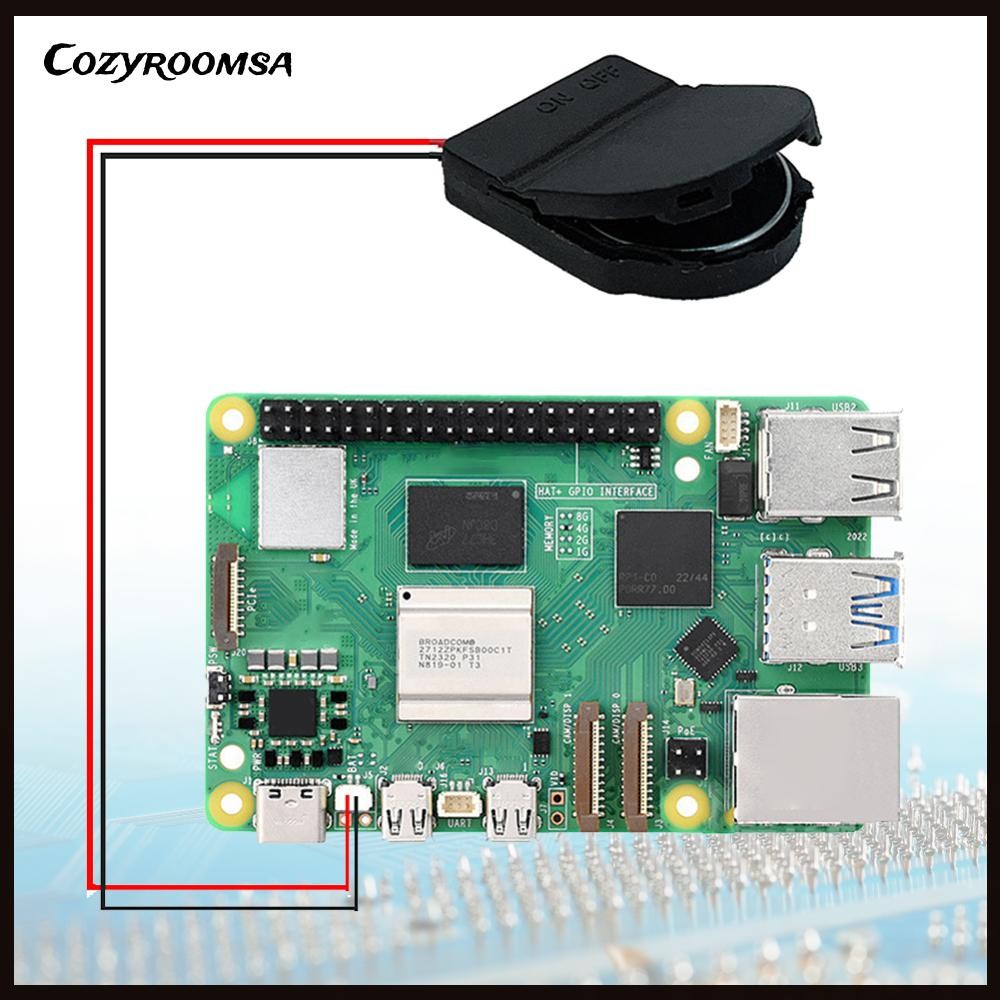 [ấm cúngroomsa.vn] Dành cho Hộp pin Raspberry Pi 5 RTC Giá đỡ đồng hồ ...