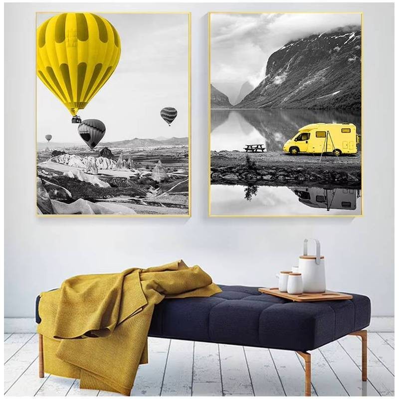 Phòng Khách Trang Trí Tranh Hình Ảnh Phong Cách Bắc Âu Đen Trắng Phong Cảnh Áp Phích Và In Hình canvas Bộ Tranh Nghệ Thuật Phong Cảnh Vàng Trang Trí Tường