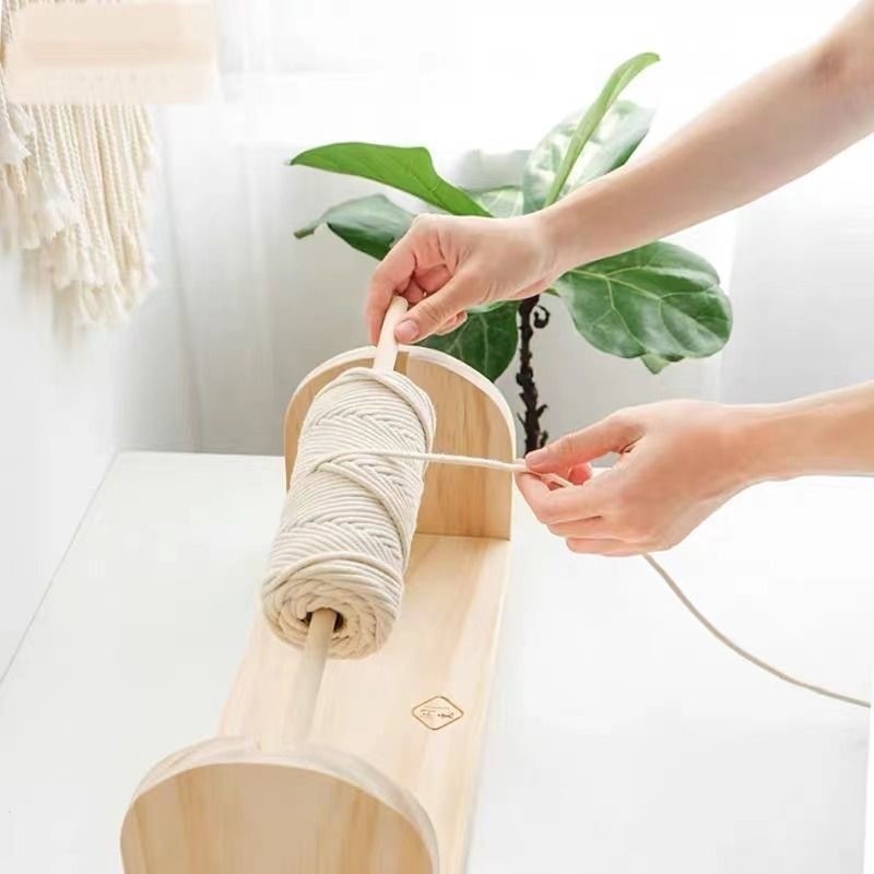 Len Ống Gỗ Chắc Chắn Giá Để Dây Giá Để Đồ Đan Dụng Cụ Phụ Trợ DIY Giá Cuộn Ống Hộ Gia Đình Giá TPQI