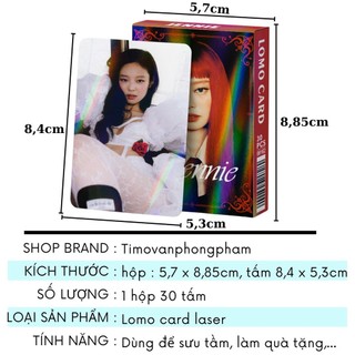 Lomo Card Kpop Nhóm Nữ Đen Hồng Fanmade Hộp 30 Tấm Bo Góc Hiệu Ứng Laser Timo QT115