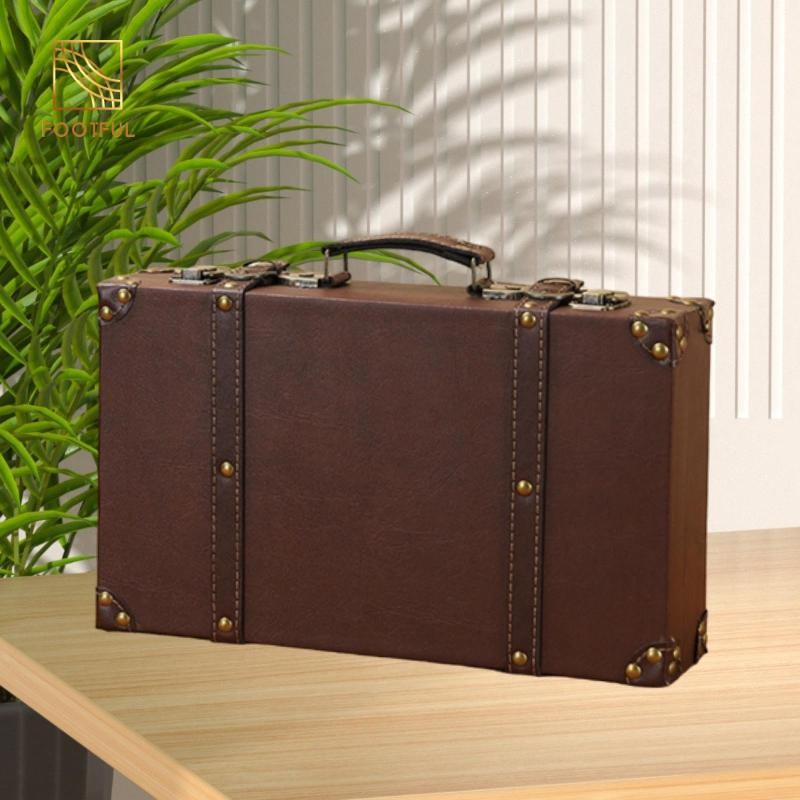 Vali Trang Trí Tiệc Dcor Đạo Cụ Ảnh Nhà Gỗ Da PU Trunk