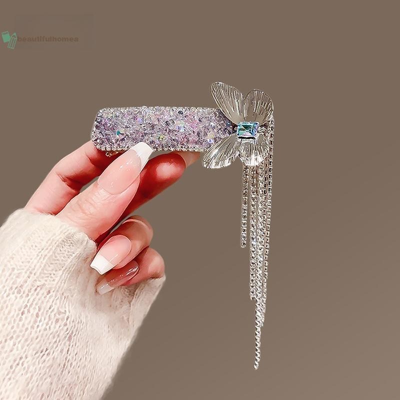 BeautifulHomeA Cổ Điển Tím sel Pha Lê Thanh Lịch Phong Cách Dân Tộc Tóc Vòng Mũ Đội Đầu Retro Phong Cách Trung Hoa Kẹp Bên Đảng VN