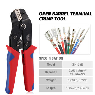 Kìm Bấm Đầu Cos SN-58B - Đầu Cos 2.8/4.8/6.3 - Dùng Dây Điện ≤1.5mm2 Chính Hãng Cho Thợ Điện
