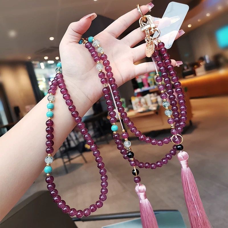 Shop Mới Phụ Kiện Điện Thoại Di Động Tua Rua Cổ Điện Thoại Di Động Dây Đeo Ngang Dài Nữ Tinh Tế Cao Cấp Phong Cách Trung Hoa Niche Đính Hạt Pha Lê Mặt Dây Chuyền Trang Sức Điện Thoại Di Động Đa Năng