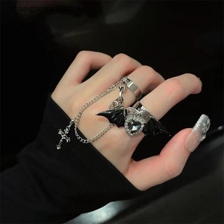 Phụ kiện thời trang nữ y2k gothic, nhẫn cánh quỷ điều chỉnh được