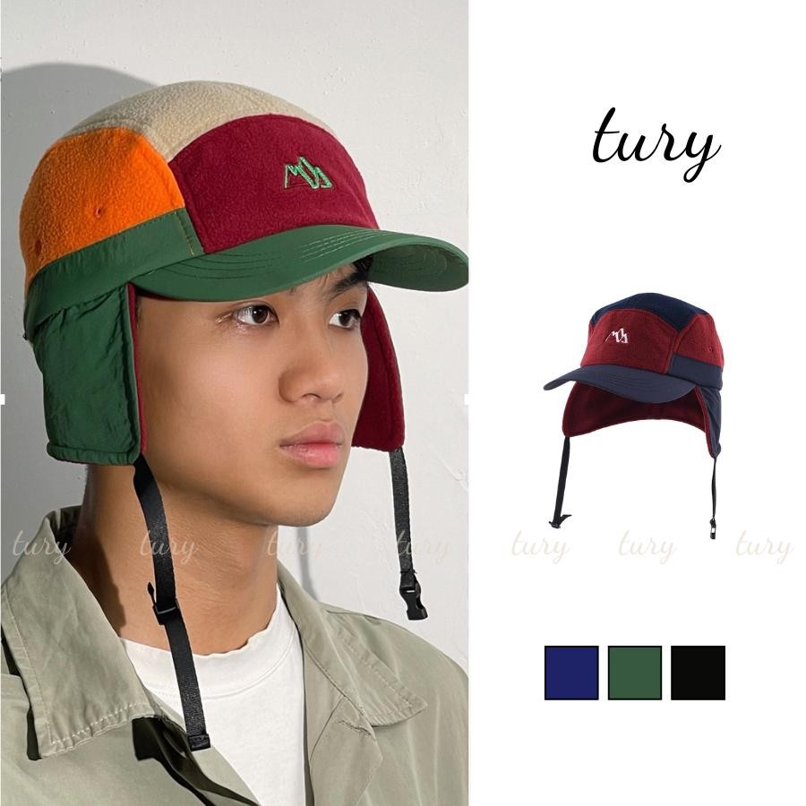 Nón Len Unisex Nam Nữ - Tury - Mũ len phối lưỡi trai chụp tai - NL052