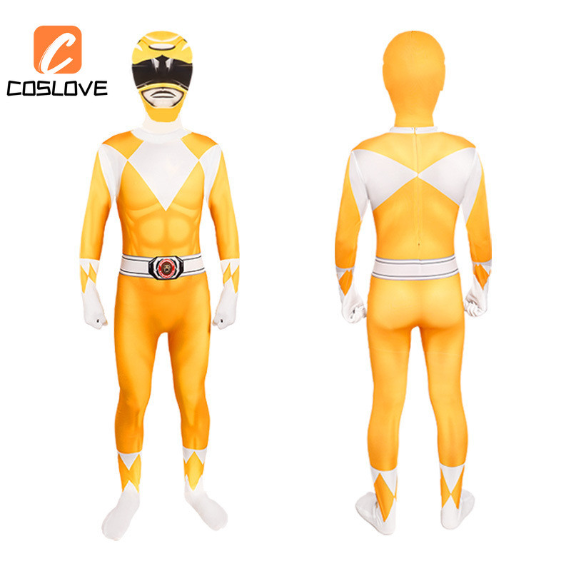 Anime Mighty Morphin Power Rangers Cosplay Quần Áo Trọn Bộ Trang Phục Áo liền quần Trang Phục Cho Trẻ Em Tiệc Halloween Cosplay