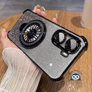 Long Lanh Con Quay Hồi Chuyển Giá Đỡ Ốp Lưng Điện Thoại Moto G77 G17 Edge 70 60 Fusion Pro MotoG77 MotoG17 Vỏ Sáng Chống Sốc