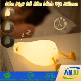 Đèn Ngủ Để Bàn Hình Vịt Silicon, Cảm Ứng Chạm Thông Minh, Quà Tặng Hoàn Hảo Cho Trẻ Em