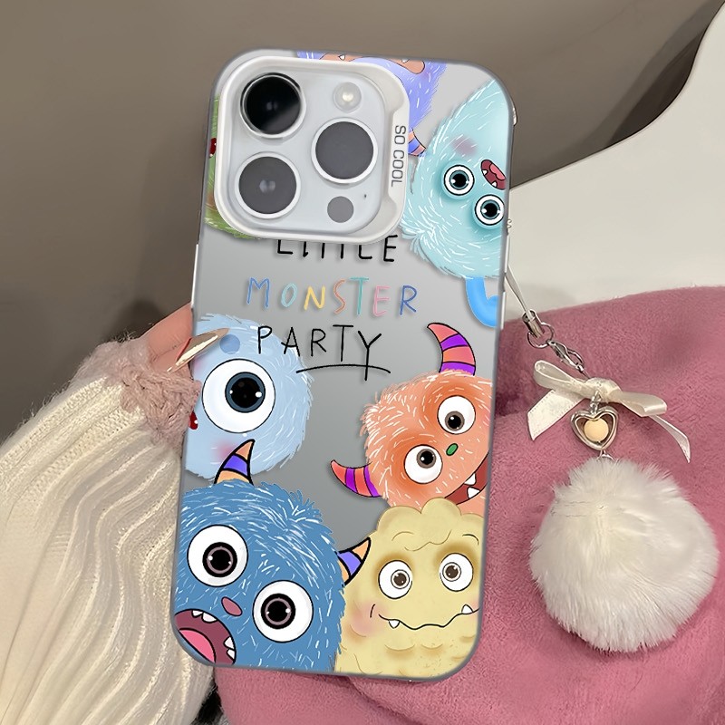Ốp Lưng iPhone Hình Quái Vật Nhiều Màu Ngộ Nghĩnh - Tương Thích 16/15/14/13/12/11 Pro Max, XS Max, X