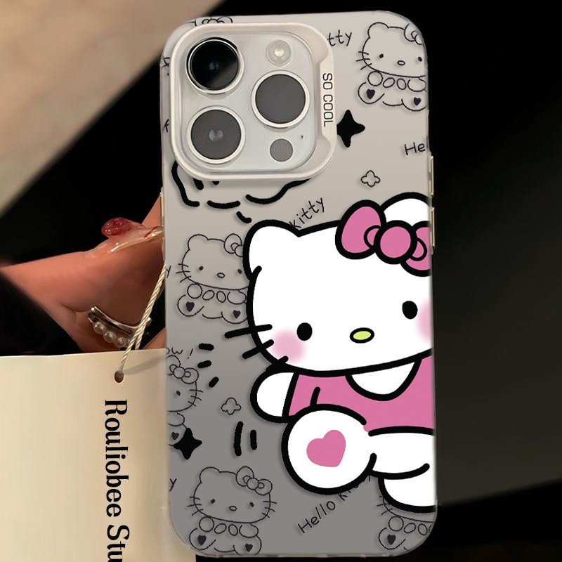 Ốp Lưng iPhone Hình Hello Kitty Đáng Yêu - Tương Thích 16/15/14/13/12/11 Pro Max, XS Max, X