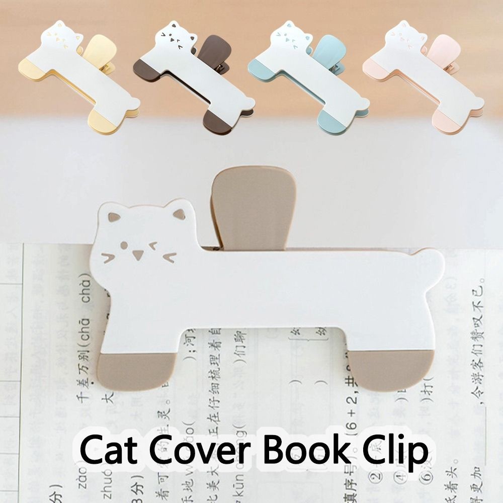 ITRUMPET Kẹp Sách Cố Định, Hỗ Trợ Đọc Sách Chống Trượt Hỗ Trợ Đọc Sách Kẹp, Di Động Mèo Dễ Thương Bền Dày Đánh Dấu Trang Văn Phòng