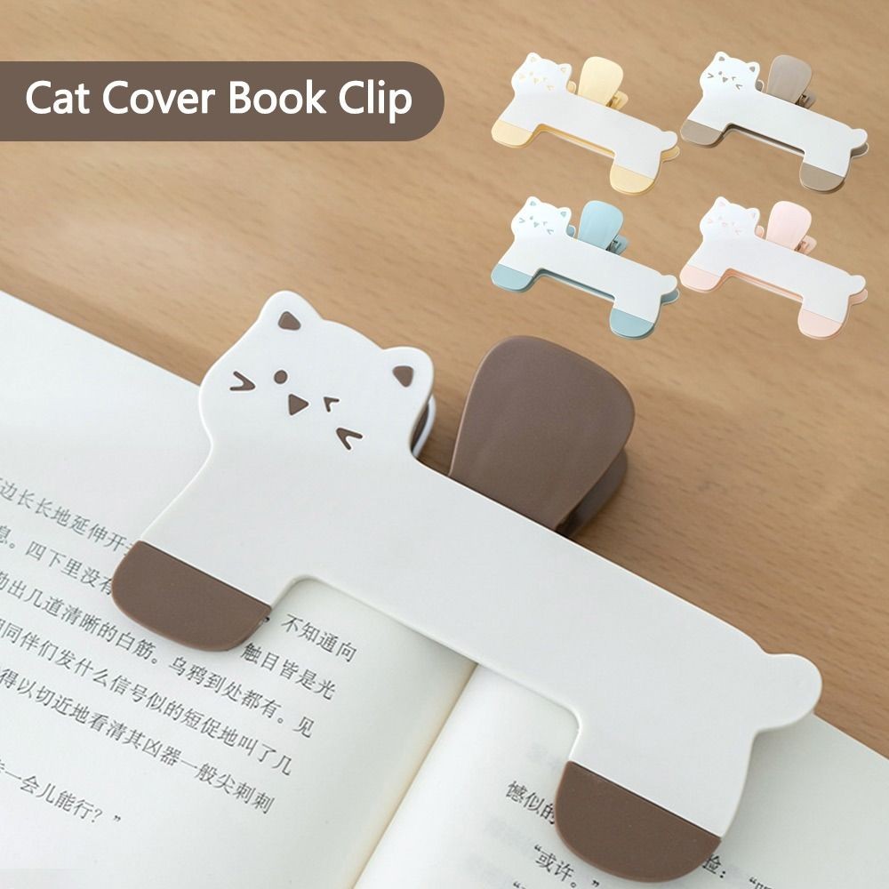 ITRUMPET Kẹp Sách Cố Định, Hỗ Trợ Đọc Sách Chống Trượt Hỗ Trợ Đọc Sách Kẹp, Di Động Mèo Dễ Thương Bền Dày Đánh Dấu Trang Văn Phòng