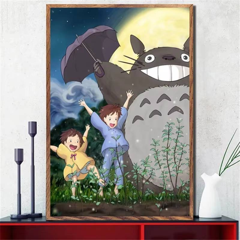 Hàng Xóm Của Tôi Totoro Ghibli Anime Nghệ Thuật Treo Tường HD Canvas In Poster Thích Hợp Cho Gia Đình Phòng Khách Trang Trí