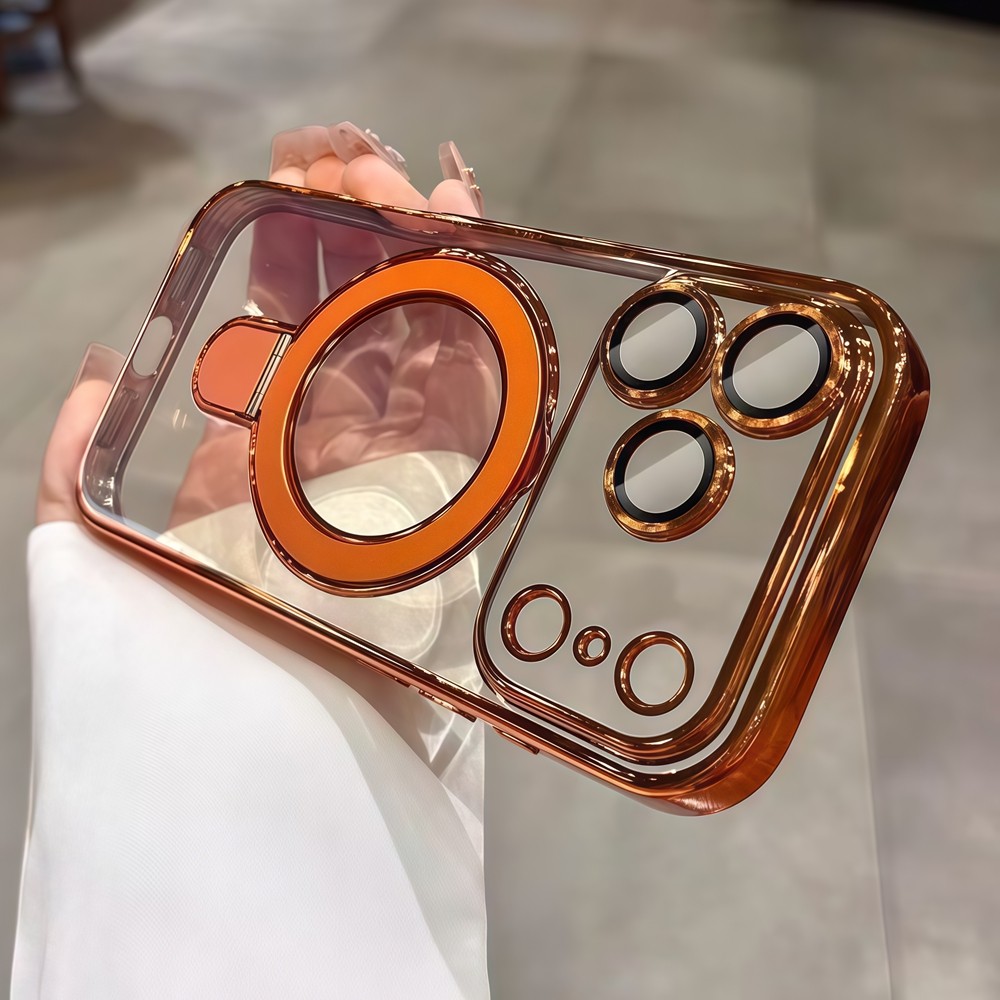 Ốp điện thoại từ tính giá đỡ đơn giản cho iPhone 17 Pro Max Air 12 13 14 15 16 Pro Max 15 16 plus Bảo vệ Camera ống kính Vỏ chống sốc Vỏ mềm TPU Vỏ bảo vệ điện thoại