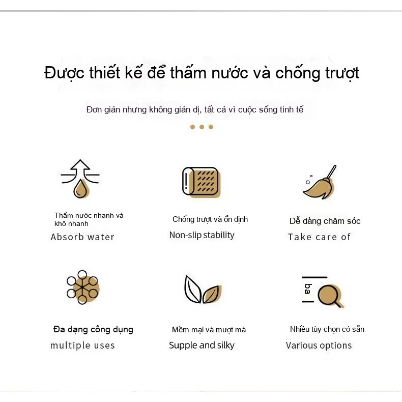 Thảm tắm 3D hình ảnh bùn tảo diatom, thấm nước, chống trượt
