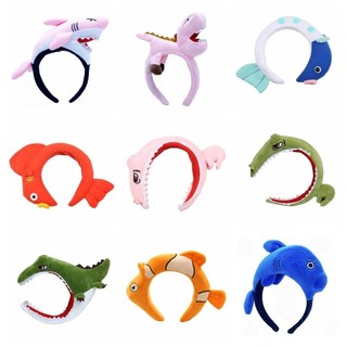 Băng đô khủng long SEREIP, Băng đô hình cá mập hoạt hình động vật, Phụ kiện tóc Cotton mới lạ Sự kiện biểu diễn