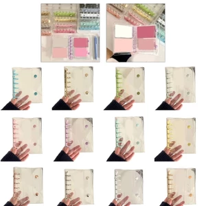 SA 6 Lỗ PVC Chất Kết Dính Bao 6 Lỗ Đấm Album Ảnh Có 6 Nhẫn PVC Thư Mục Thẻ Dành Cho Kế Hoạch Máy Tính Xách Tay Có Thể Đổ Lại