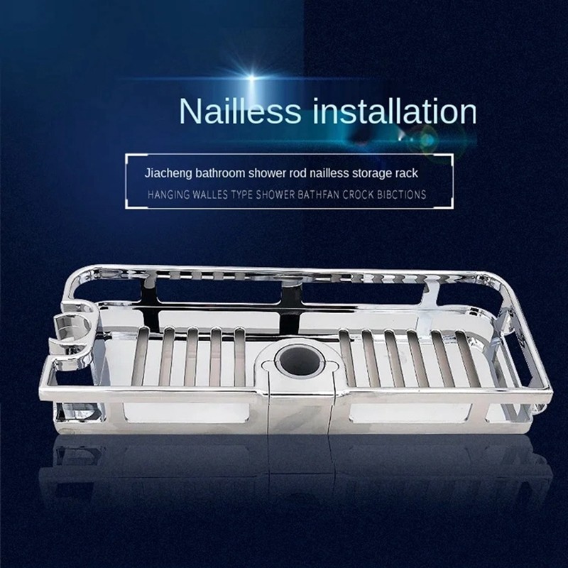 1 Cái Đa Năng Tổ Chức Phòng Tắm Nâng Cần Có Thể Tháo Rời Đế Bạc ABS Không Khoan Xà Phòng Giá Đỡ Khay Tắm
