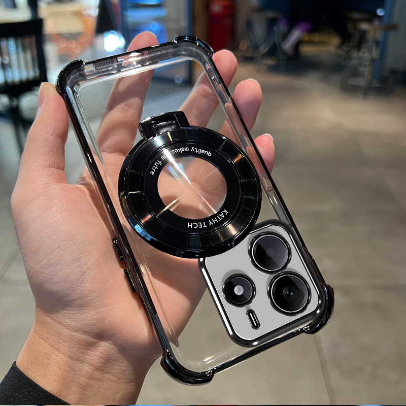 Ốp lưng cho redmi note 14 pro 5g redmi note 14 4g 2024 Vỏ điện thoại chống sốc 3D thiết kế mới thẩm mỹ Trong suốt có giá đỡ Vỏ mềm mới