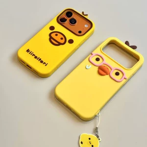 Hàng có sẵn Kính ba chiều Vỏ điện thoại gà Nostril Thích hợp cho iPhone17promax Hoạt hình Silicone Phong cách mới Thích hợp cho iPhone16pro Bao gồm tất cả Mềm chống rơi