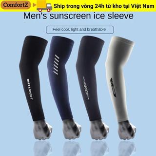 COMFORTZ Ice Sleeves, Loose Ice Silk Arm Tay áo, Mùa hè ngoài trời chống trượt chống tia cực tím Găng tay dài nam