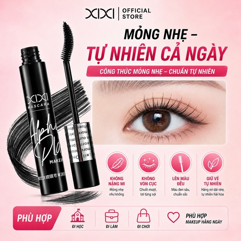XIXI Mascara Siêu Dài – Cong Tơi Nhẹ, Lâu Trôi, Không Lem, Không Vón Cục, Chuốt Tơi Từng Sợi D836