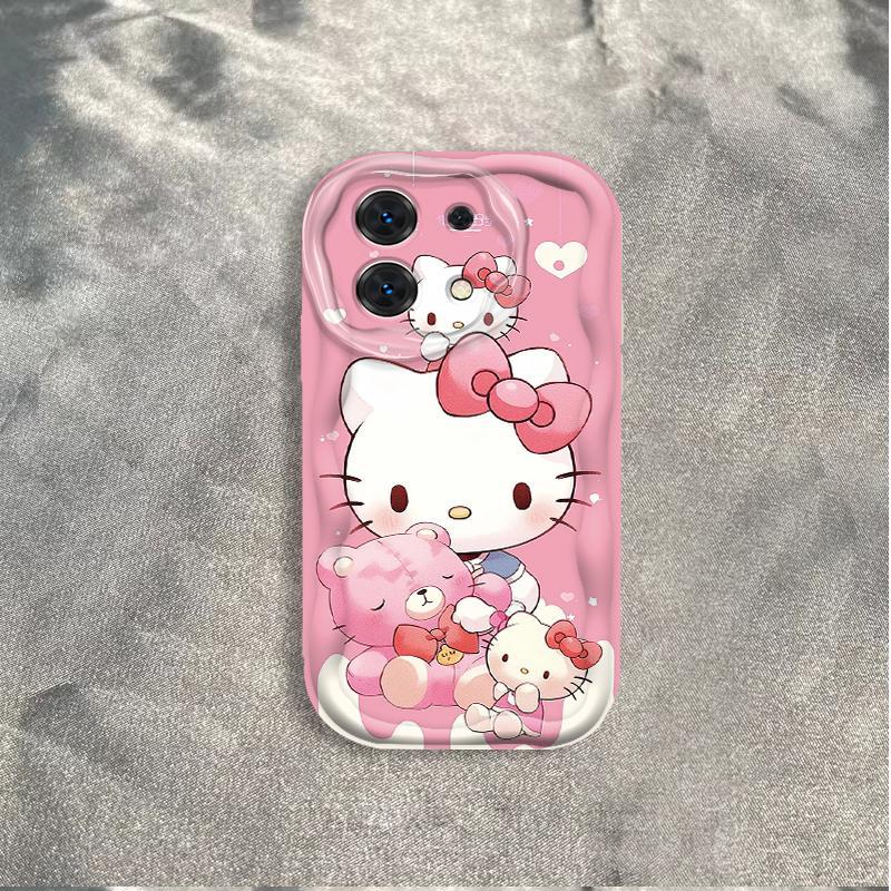 Ốp Silicon Hoạt Hình Cho Redmi Note 13 Pro 4G 5G POCO M6 Pro 4G Ốp Điện Thoại Mềm 3D Kem TPU Kitty Sinh Viên Ốp Lưng Chống Sốc