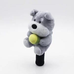 Schnauzer Dog Headcover Màu xám Fuzzy Dog Headcover Schnauzer Driver Cover Bảo vệ